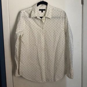 BR White and Polka Dot Blouse